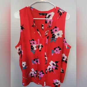 41 Hawthorn Red Floral Print Blouse- NWT- XXL